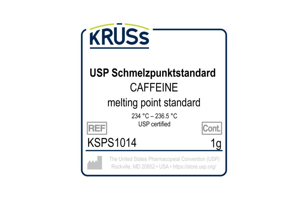 Schmelzpunktmessung-Koffein-USP-Standard-Kalibrierung