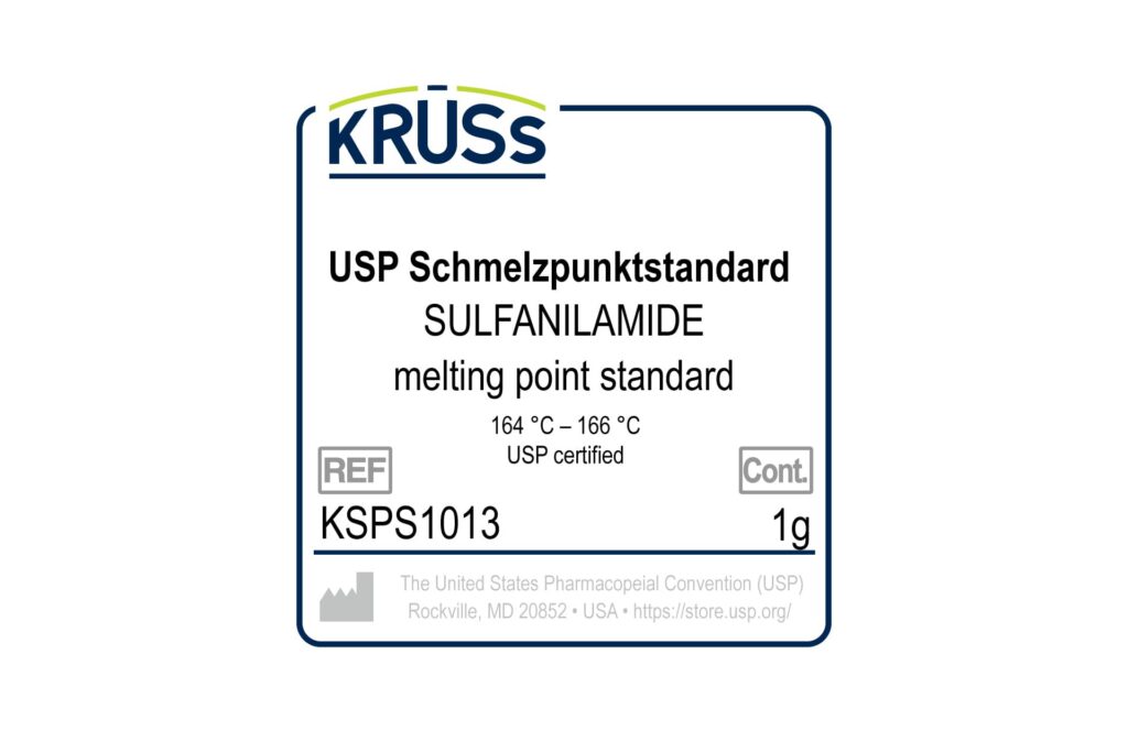 Schmelzpunktmessung-Sulfanilamid-Referenz-USP-Standard-Kalibrierung