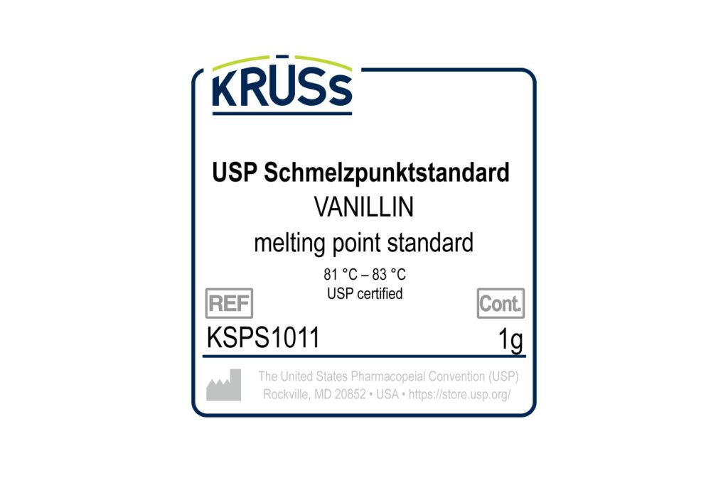 Schmelzpunktmessung-Vanillin-Referenz-USP-Standard-Kalibrierung